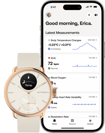 Withings ScanWatch 2 38 mm Rose Gold – hybrydowy smartwatch z EKG, SpO2 i monitoringiem snu 3 Withings ScanWatch 2 38 mm Rose Gold – hybrydowy smartwatch z EKG, SpO2 i monitoringiem snu