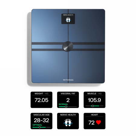 Withings Body Comp – waga z analizą masy ciała oraz pomiarem tętna. Wyrób medyczny (black)