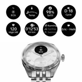 Withings Scanwatch Nova Brilliant – zegarek z funkcją EKG, pomiarem pulsu, SPO2 i temperatury oraz mierzeniem aktywności fizycznej i snu (39mm, titanium gray)