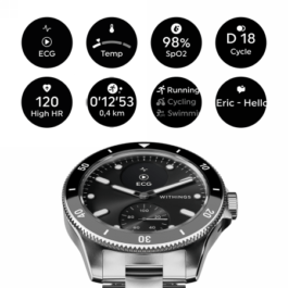 Withings Scanwatch Nova – zegarek z funkcją EKG, pomiarem pulsu, SPO2 i temperatury oraz mierzeniem aktywności fizycznej i snu (42mm, black)
