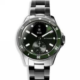 Withings Scanwatch Nova – zegarek z funkcją EKG, pomiarem pulsu, SPO2 i temperatury oraz mierzeniem aktywności fizycznej i snu (42mm, green)