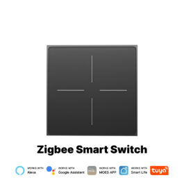 Dotykowy Włącznik Star Feather z podświetleniem 4-Kanałowy Szary Zigbee Moes ZS-SF-EU4-GY-MS Tuya