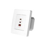 Gniazdko ścienne z ładowarką GaN MOES Star Ring 65W PD 3.0 2xUSB-C 1xUSB-A białe 1