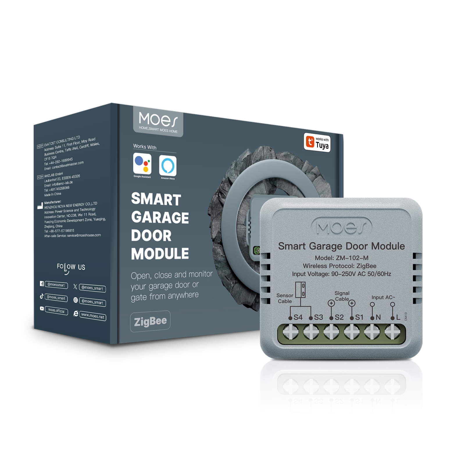 Sterownik bramy garażowej Zigbee MOES ZM-102-M TUYA