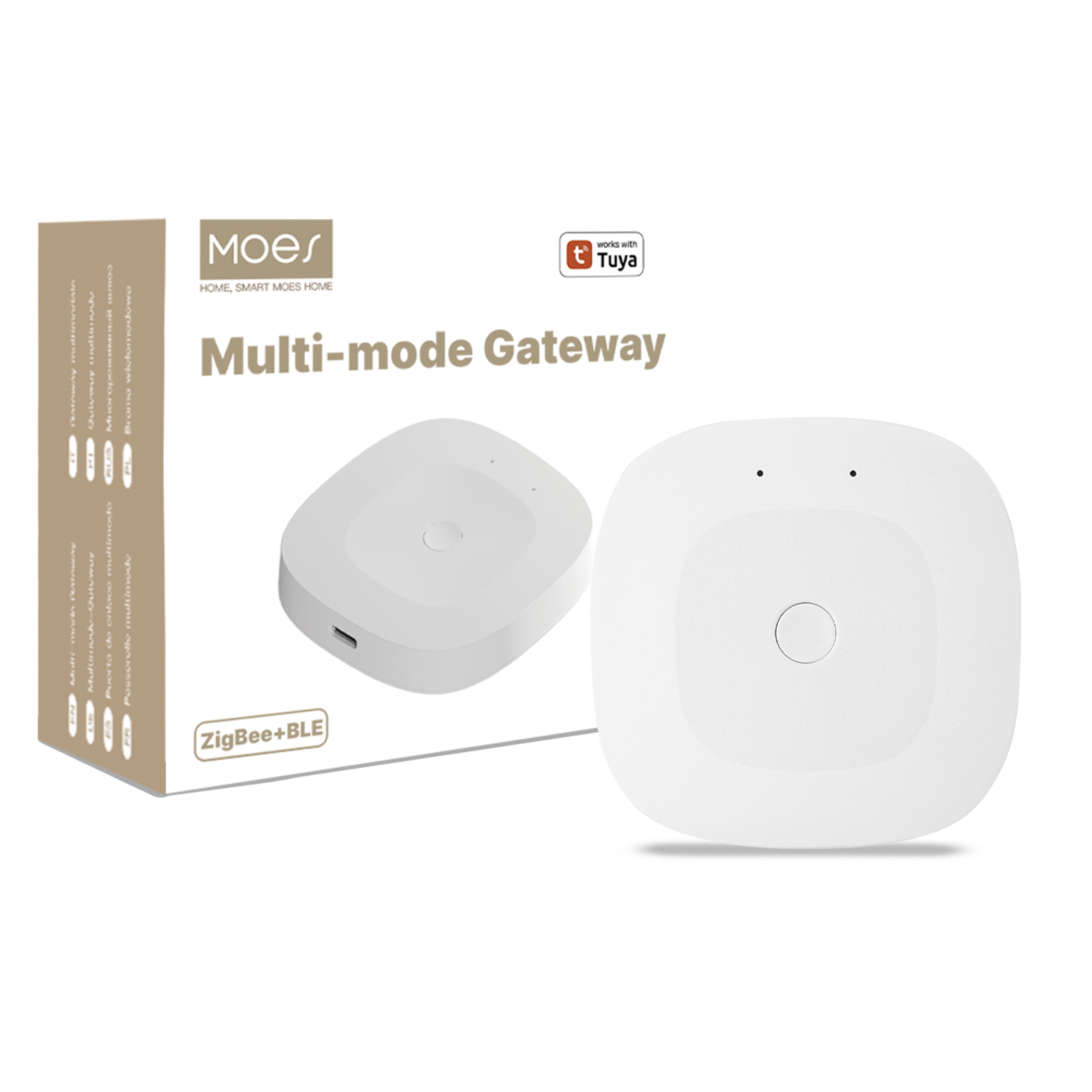 Bramka ZigBee WiFi Bluetooth Mesh MOES MHUB-C Tuya biał