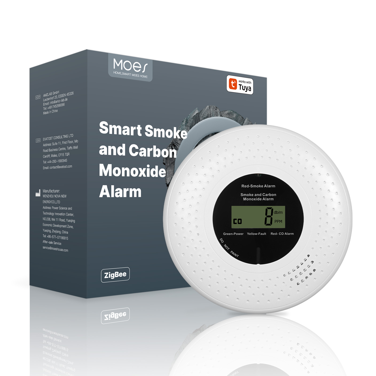 Czujnik czadu (CO) i dymu ZigBee MOES ZSS-S02-CS Tuya 1 5ff48584ccf89532951e089f61f25929